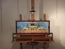 Quadro olio legno donne mare Marco Aurelio Zerilli