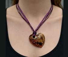 Cuore murano glass collana - glass, con