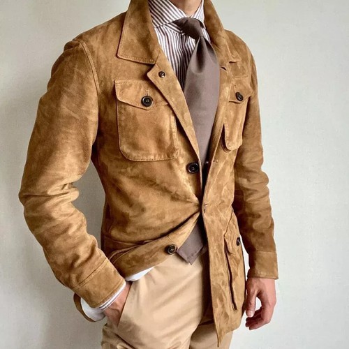 Brown field leather jacket men - field,