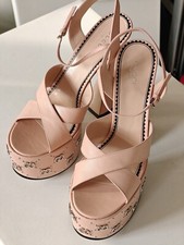 Gucci platform tacchi GG 38,5 UK 5,5 US 8,5 rosa borchie ad incastro prezzo consigliato £ 1100 125