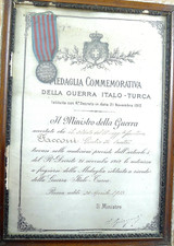 medaglia militare con diploma guerra libia italo turca 1912 SOLDATO 18° FANTERIA