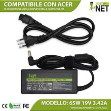 Caricatore 19V 3,42A 65W compatibile con Acer Aspire 5715Z (5,5x1,7mm)