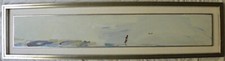 Ernesto TRECCANI (Milano 1920-2009) Figura in riva al mare olio su TELA cm20x130