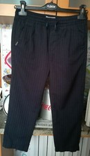 pantaloni lunghi bambino ZARA 10 anni 140cm blu gessati con elastico in vita