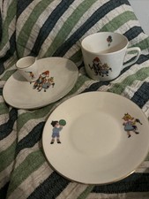 SERVIZIO SET COLAZIONE PAPPA VINTAGE IN PORCELLANA DAUHER ANNI 70/80 ARLECCHINO