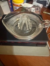 SPREMIAGRUMI SPREMIAGRUMI vintage vetro trasparente a costine depressione grande manico impronta digitale