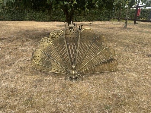 Antico paravento pavone ottone