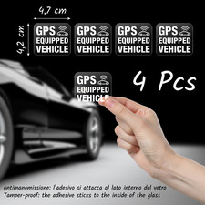 Kit 4 adesivi antifurto ALLARME SATELLITARE gps stickers per camion auto moto
