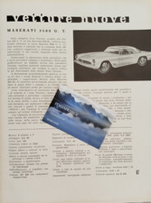 MASERATI 3500 G.T. PRESENTAZIONE 1957 ARTICOLO FOTO DATI TECNICI CARATTERISTICHE