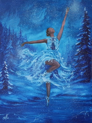 Ballerina invernale dipinto