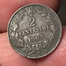 MONETA REGNO D'ITALIA RE VITTORIO EMANUELE III° SAVOIA 2 CENTESIMI 1903 (VALORE)