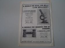 advertising Pubblicità 1931 OFFICINE GALILEO MICROSCOPIO/BINOCOLO - KORISTKA