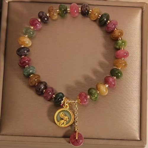 Bracciale giada tormalina - bracciale,