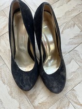 Decolleté scarpe donna nere tacco 10 velluto Tg 37 Usate Affare Black Flocked