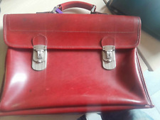 CARTELLA SCUOLA VINTAGE pelle rossa