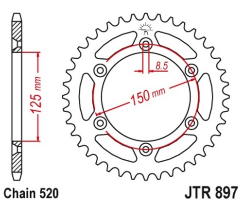 Sprockets corona piastra - jt, a