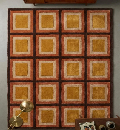 Tappeto geometrico trapuntato