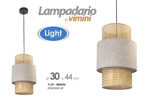 Lampadario vimini beige - lampadario,