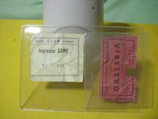 2 BIGLIETTI TICKET ANNI '60/'70-SALIN CLUB e CINEMA SALA RICREATIVA CATT. CERANO