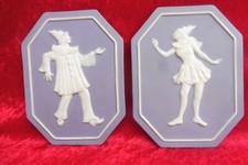 2 Quadri Merce Jasper, 2 Bella, vecchio Wand-Platten, Porcellana, Arlecchino (