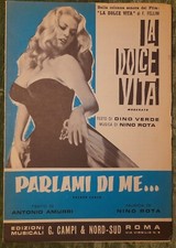 Italia Spartiti Film LA DOLCE VITA ANITA EKBERG MARCELLO MASTROIANNI 1960 RARO