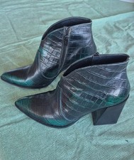 Stivaletto donna usato in pelle stampa cocco verde bosco Jeannot  n.39 tacco