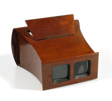 PRL) STEREOSCOPIA WOOD STEREOSCOPY STEREOSCOPIO LEGNO LENTI VISORE FOTO VINTAGE