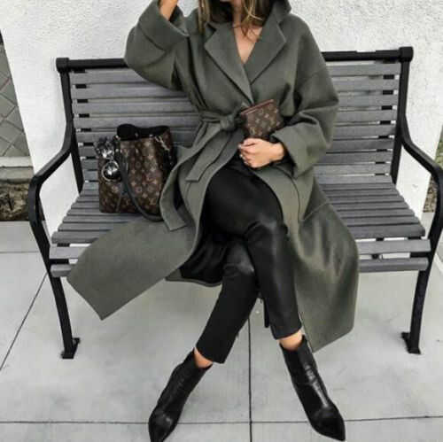 Cappotto lungo zara kaki - zara,
