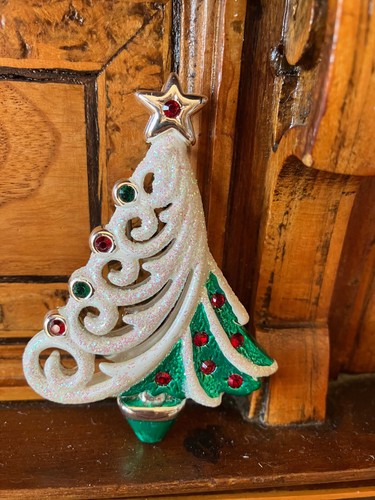 Rare christmas tree brooch - christmas,