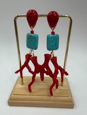 Orecchini corallo rosso pietra