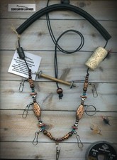 Cordino pesca a mosca con portapunte e perline tutte naturali USA fatto a mano