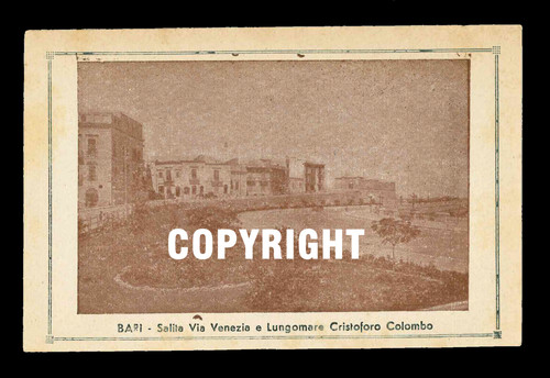 Cartolina antica bari via - cartolina,