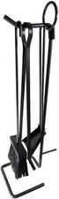 Mille SET ATTREZZI per CAMINO e CAMINETTO KIT 5 ACCESSORI in ACCIAIO cm 16x50