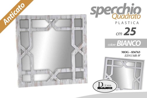 Specchio quadrato bianco - specchio,