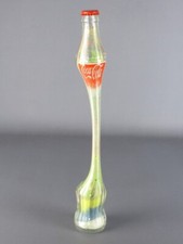 Bottiglia vetro Coca-Cola con collo allungato soprammobile decorativo vintage