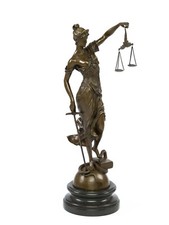 Scultura decorativa Justitia in bronzo figura stile antico - XL 63cm