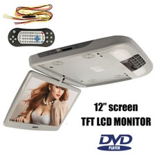 Monitor LCD ribaltabile TFT da tetto auto grigio 12'' con lettore DVD