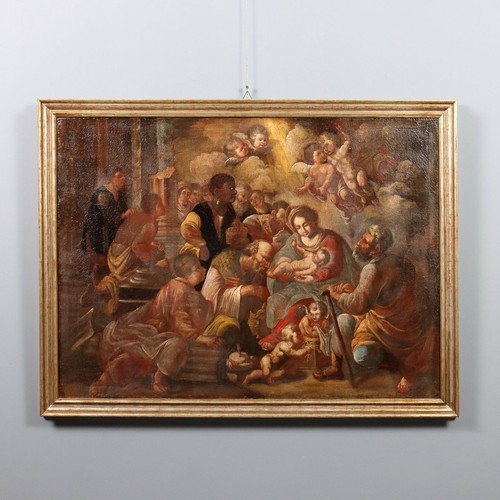 Dipinto antico adorazione dei - antico,