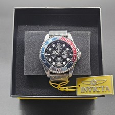 NUOVO Orologio Multifunzione Invicta Pro Diver Uomo 43mm Lunetta Pepsi Quadrante Nero 49402