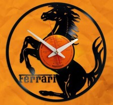 OROLOGIO IN VINILE DA PARETE SU LP 33 FERRARI CAVALLINO REALIZZATO A MANO