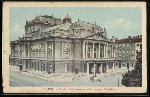 Cartolina fiume teatro - fiume,,