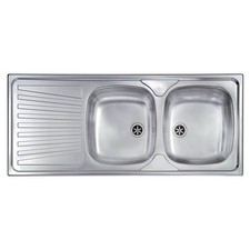 CM Lavello 2 vasche (116x50cm) MONDIAL Inox Satinato 011547DCSSX