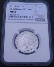 1911 R Italia 2 Lire, NGC AU