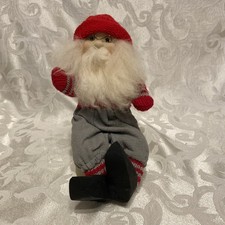 Bambola Babbo Natale in tessuto Tregaardens Julehus circa Alto 9"