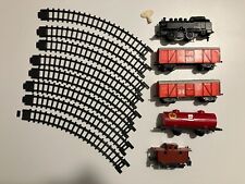 TRENINO INGAP H0 A MOLLA IN PLASTICA LOCOMOTIVA VAGONI ROTAIE TOY TRAIN WIND UP