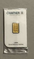 Lingotti d'oro 2 g C.hafner 999,9 lingotti d'oro fino