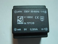 Trasformatore 9V 0,039A 0,35VA HAHN V18852 #3-7G