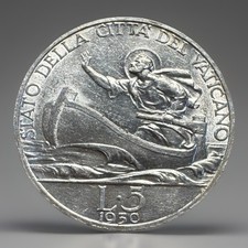 5 LIRE 1930 VATICANO PIO XI