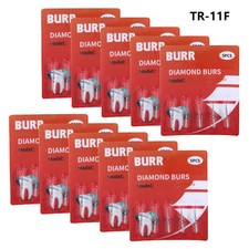 10 packs Frese dentista diamantate FG 1.6MM per manipolo ad alta velocità TR-11F