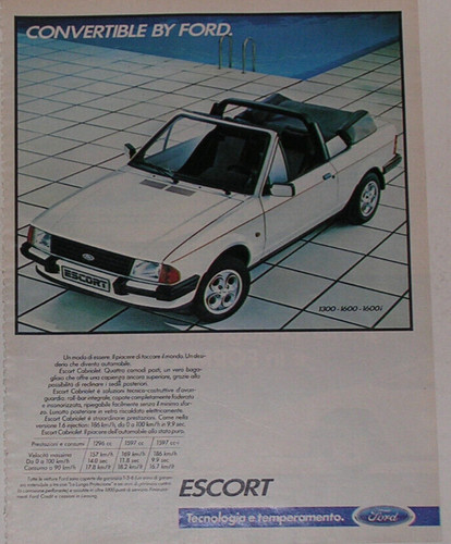 Advert pubblicità 1985 - pubblicità, ford